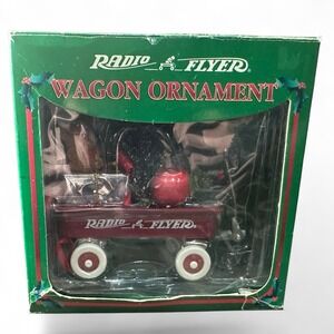 Radio Flyer Wagon Christmas Tree Ornament Vintage VTG 1995 in Box